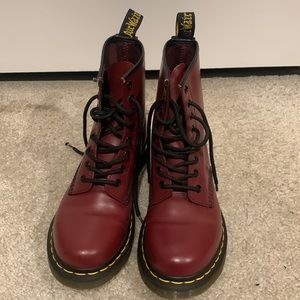 Red Dr. Marten’s/Doc Marten’s Leather Lace Up Boot
